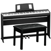 Roland 罗兰 电钢琴FP18 便携式88键重锤电子钢琴 儿童成人初学者入门智能数码钢琴 FP18黑色+原装木架+三踏板