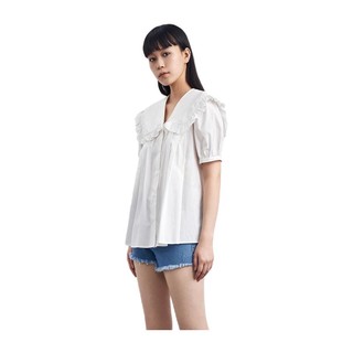 URBAN REVIVO 女士短袖衬衫 WU19S2BS2000 本白 XL