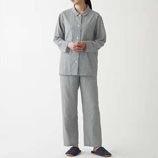 PLUS会员：MUJI 無印良品 无侧缝双层纱织睡衣 FDA20C1A