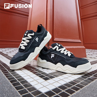 FILA 斐乐 FUSION斐乐潮牌男鞋潮流板鞋2022冬时尚轻便休闲鞋KICK 黑/城堡灰-BC 41