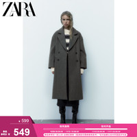 ZARA 秋冬新款 女装 宽松中性风大衣外套 3046301 802