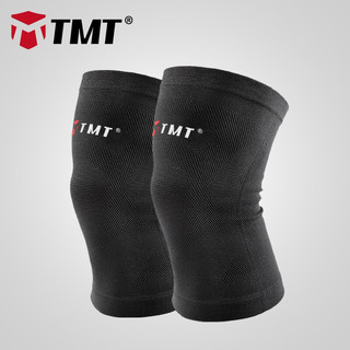 TMT 运动护膝 男女篮球跑步健身训练半月板夏季薄款 黑色 XL 两只装