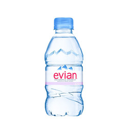 evian 依云 法国原瓶进口矿泉水饮用水天然弱碱水儿童水家庭实用整箱 330ml*4瓶