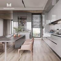 MACIO CASA 玛格 橱柜定制简约厨房家用导台石英石台面高光整体厨柜