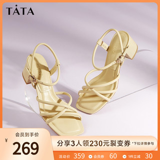 TATA 他她 女士高跟凉鞋 W8J01BL1 黑色 35