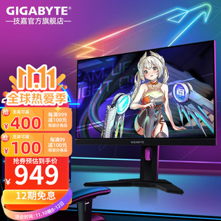 GIGABYTE 技嘉 G24F 23.8英寸 IPS G-sync FreeSync显示器(1920×1080、170Hz、120%sRGB、HDR400）
