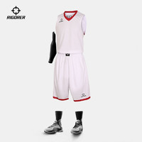 RIGORER 准者 吸湿排汗透气V领宽松定制团购运动比赛训练篮球服套装DIY印制