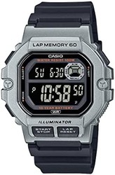 CASIO 卡西欧 LED 照明器圈* 60 10 年电池男式数字运动手表 100 米防水倒计时器自动日历