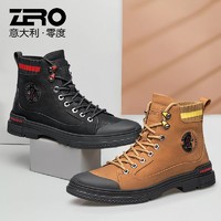 ZERO 零度男鞋马丁靴2022夏季新品中高帮鞋男真皮潮流时尚工装鞋男