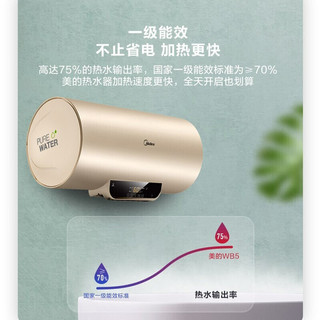 美的（Midea）家用3200W速热储水式热水器电热水器节能App智控一级能效WB5鸿蒙系统 60升丨3-4人适用