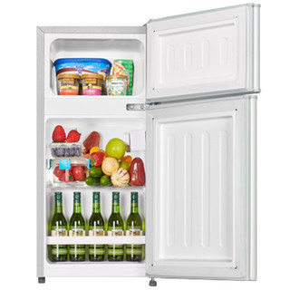 奥克斯（AUX） 家用迷你小型家用小电冰箱冷藏柜保鲜柜展示柜饮料柜租房冰箱 送货入户 双门35升简约款银色（2天不到1度电）