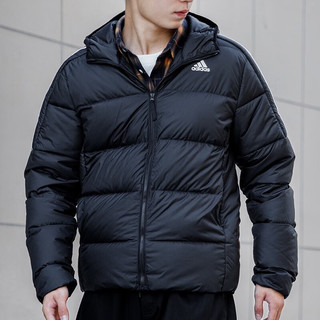 adidas 阿迪达斯 男装羽绒服 2022冬季新款时尚潮流运动服户外防风保暖舒适外套上衣 GT9141-经典三条纹/偏小两码 店长推荐 3XL(190/112A)