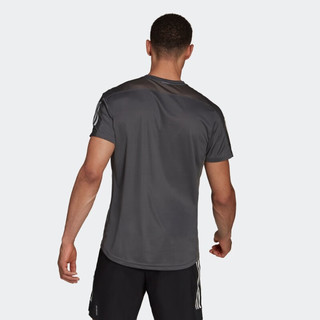 adidas阿迪达斯官方男装夏季吸湿快干跑步运动短袖T恤H34487 深灰 A/XS