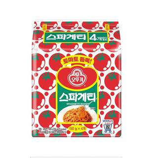 韩国进口不倒翁意大利面150g*4袋速食意面番茄酱拌面意式风味拉面
