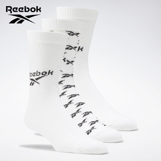 Reebok 锐步 官方男女同款GG6682简约舒适活力运动健身中筒袜 GG6682-白色 XL