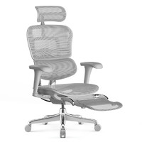 88VIP：保友办公家具 金豪B 2代 人体工学电脑椅+躺舒宝 银白色 美国网款