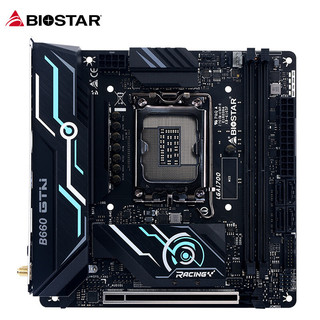 BIOSTAR 映泰 B660GTN主板ITX支持DDR4代WIFI网卡+Intel 12代酷睿 i5-12400F 板U套装  主板CPU套装