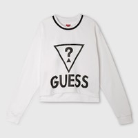 GUESS 盖尔斯 女士LOGO圆领卫衣 Q0BQ06RA1E1