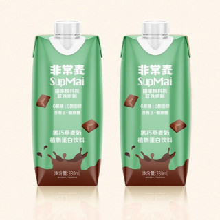 SUPMAI 非常麦 黑巧燕麦奶 植物蛋白饮料 330ml*12瓶