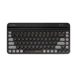 A4TECH 双飞燕 飞时代系列 FBK30 86键 2.4G蓝牙 双模无线薄膜键盘 黑加仑 无光