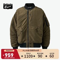 鬼塚虎 潮流棉夹克 时尚保暖外套2181A536-001 军绿色 XL