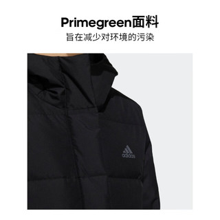 adidas阿迪达斯官方女装冬季中长款户外运动600蓬保暖鸭绒羽绒服H23071 黑色/深灰 A/L