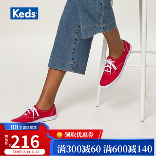 Keds 旗舰店帆布鞋百搭基础款小白鞋休闲女鞋WF34000 39 红色