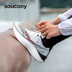 saucony 索康尼 Endorphin Pro啡鹏3 男子高端缓震跑步鞋竞速碳板跑鞋 S20755-85 白黑桔红 41