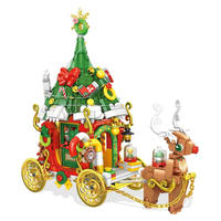 PANLOS BRICKS 潘洛斯 圣诞系列 601012 圣诞麋鹿车
