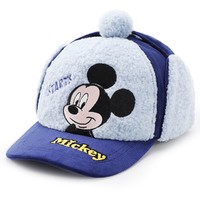 Disney 迪士尼 儿童帽子秋冬加绒护耳鸭舌帽男童卡通棒球帽百搭潮