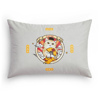 罗莱生活 LUOLAI 家纺 福禄安康小抱枕 灰色 50*35cm