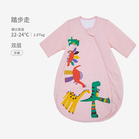 米乐鱼 婴儿睡袋春秋冬季款儿童纯棉宝宝新生儿一体式防踢被 室温22-24°C 90码（推荐身高85-95CM）