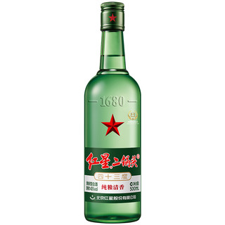 红星 二锅头 纯粮清香 绿瓶 43%vol 清香型白酒