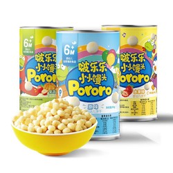 Pororo 啵乐乐 宝宝零食 儿童磨牙饼干  婴幼儿零食营养奶豆小小馒头90g 果蔬味