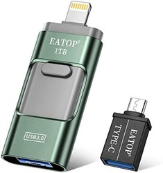 BUFFALO 巴法络 EATOP USB 3.0 闪存盘 1TB 适用于 iPhone iPad,USB *兼容 iPhone/iPad/Android 和电脑(深*)