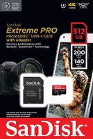 SanDisk 闪迪 512GB Extreme PRO microSDXC 卡 + SD 适配器 + RescuePRO 豪华版,高达 200MB/s