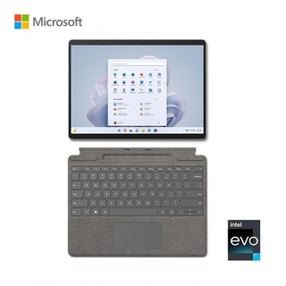 Microsoft 微软 Surface Pro 9 二合一平板电脑 酷睿i7 16G 512G亮铂金+带笔槽键盘盖 亮铂金 英特尔Evo认证