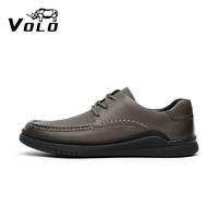 VOLO 犀牛（VOLO）男鞋商务休闲皮鞋男士帆船鞋透气皮鞋 卡其155215122D 39