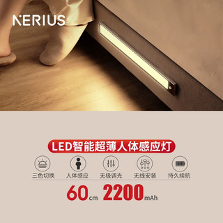 优时电通（nerius） Nerius优时电通LED智能感应灯书桌玄关橱柜人体感应灯磁吸可充电免布线 60cm-皓月银