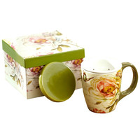 爱屋格林 3CMTN1933 陶瓷杯 350ml 牡丹花香