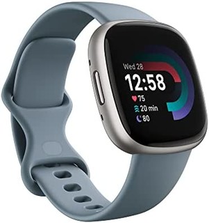 fitbit 中性 成人 Versa 4,瀑布蓝/白金智能手表均码