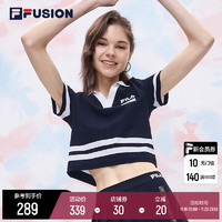 FILA 斐乐 FUSION斐乐潮牌女子POLO2022新款网球上衣