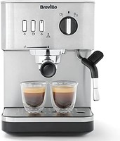 Breville 铂富 Bijou 意式浓缩咖啡机 | 自动和手动意式浓缩咖啡、卡布奇诺和拿铁咖啡机