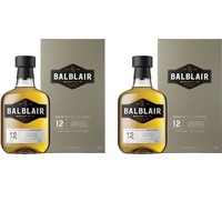 cdf会员购：Balblair 巴布莱尔 12年单一麦芽威士忌 46%vol 两瓶装 1000ml*2