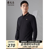 YOUNGOR 雅戈尔 POLO衫男 POLO衫 长袖polo衫男 商务休闲 轻商务 黑色 L