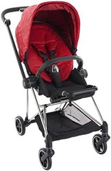 cybex Mios 2 完整婴儿车，可翻转座椅，带镀铬/黑色框架 红色座椅