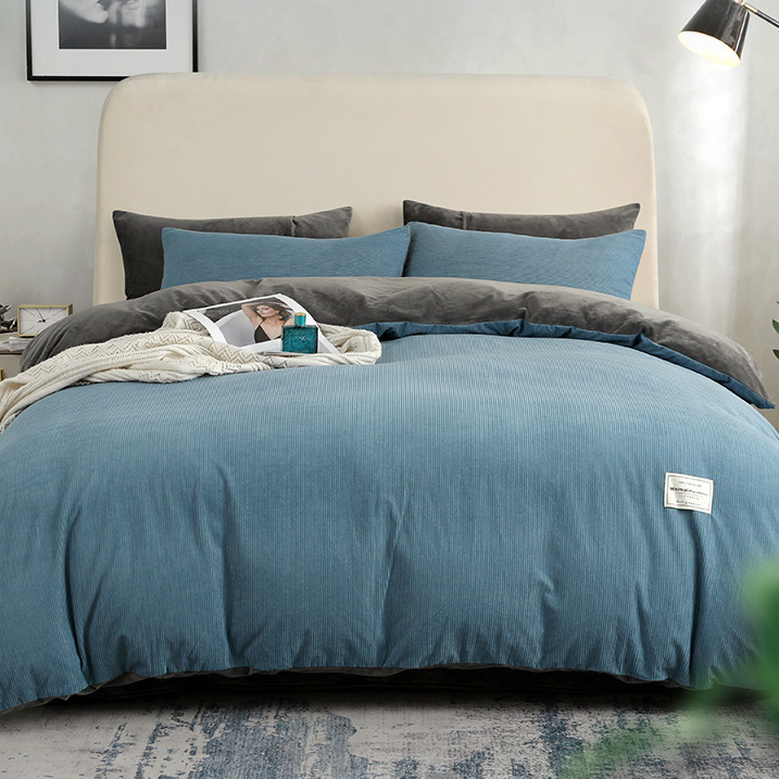 janlee 简丽 法兰绒四件套 蓝色 1.5/1.8m床