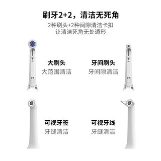 IPMTC 3S智能可视化电动牙刷 儿童成人口腔家庭护理便携 送礼 白色 浅蓝色