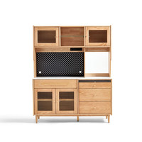 LINSY 林氏家居 BH1T-F 北欧岩板餐边柜 原木色+白色 139*42*174cm