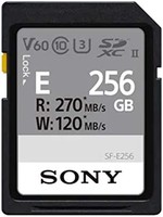 SONY 索尼 256GB SF-E UHS-II U3 V60 Sdhxc 数字存储卡 - 读取 270MB/S 写入 120MB/S SFE256、SF-E256